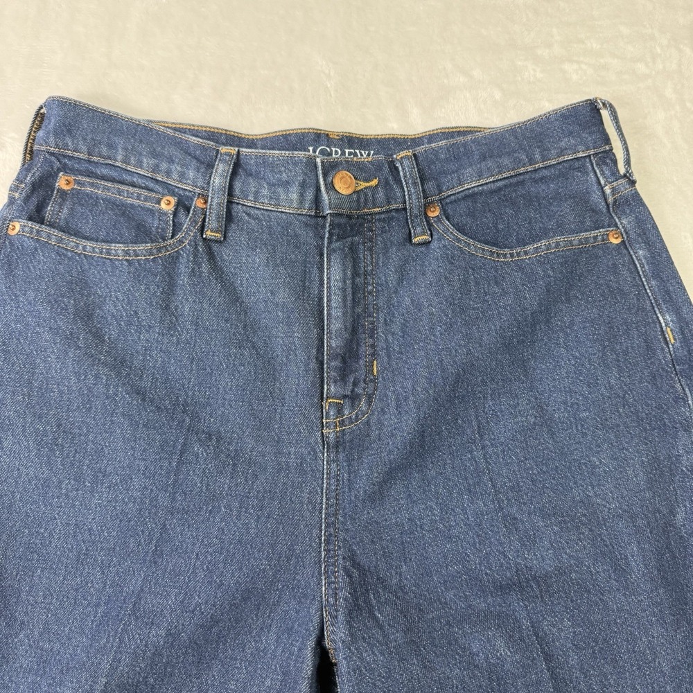 J Crew Jeans Womens 30 Petite Blue Wide Leg Trouser Dark Wash Baggy - Picture 2 of 12